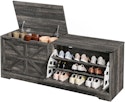 DWVO Farmhouse 55" Shoe Storage Bench w/ 3 Flip Drawers for $85 + free shipping