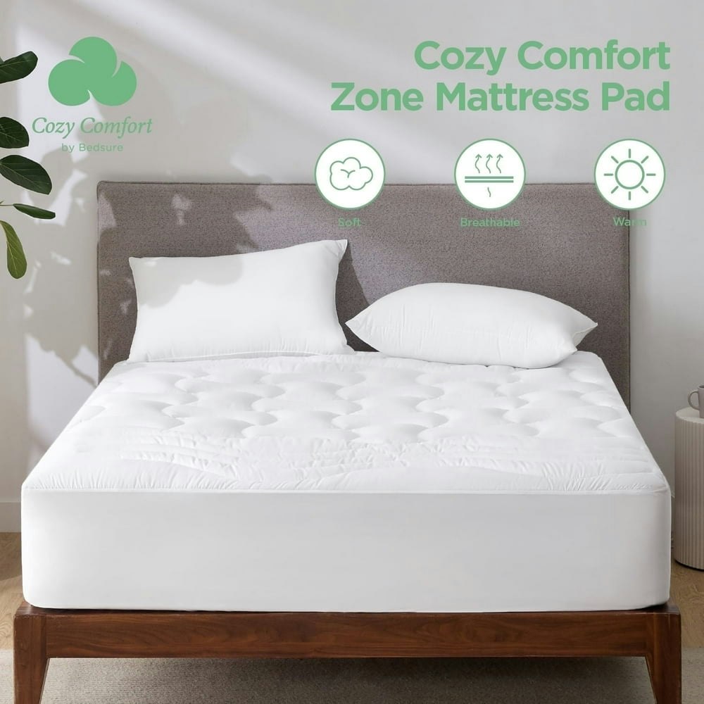 Cozy Comfort Twin-XL Quilted Mattress Pad: $11.99