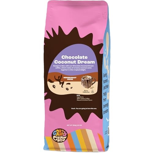 Crazy Cups Chocolate Coconut Dream Ground Coffee 10-oz. Bag: $9.06 Crazy Cups Chocolate Coconut Dream Ground Coffee 10-oz. Bag: $9.06