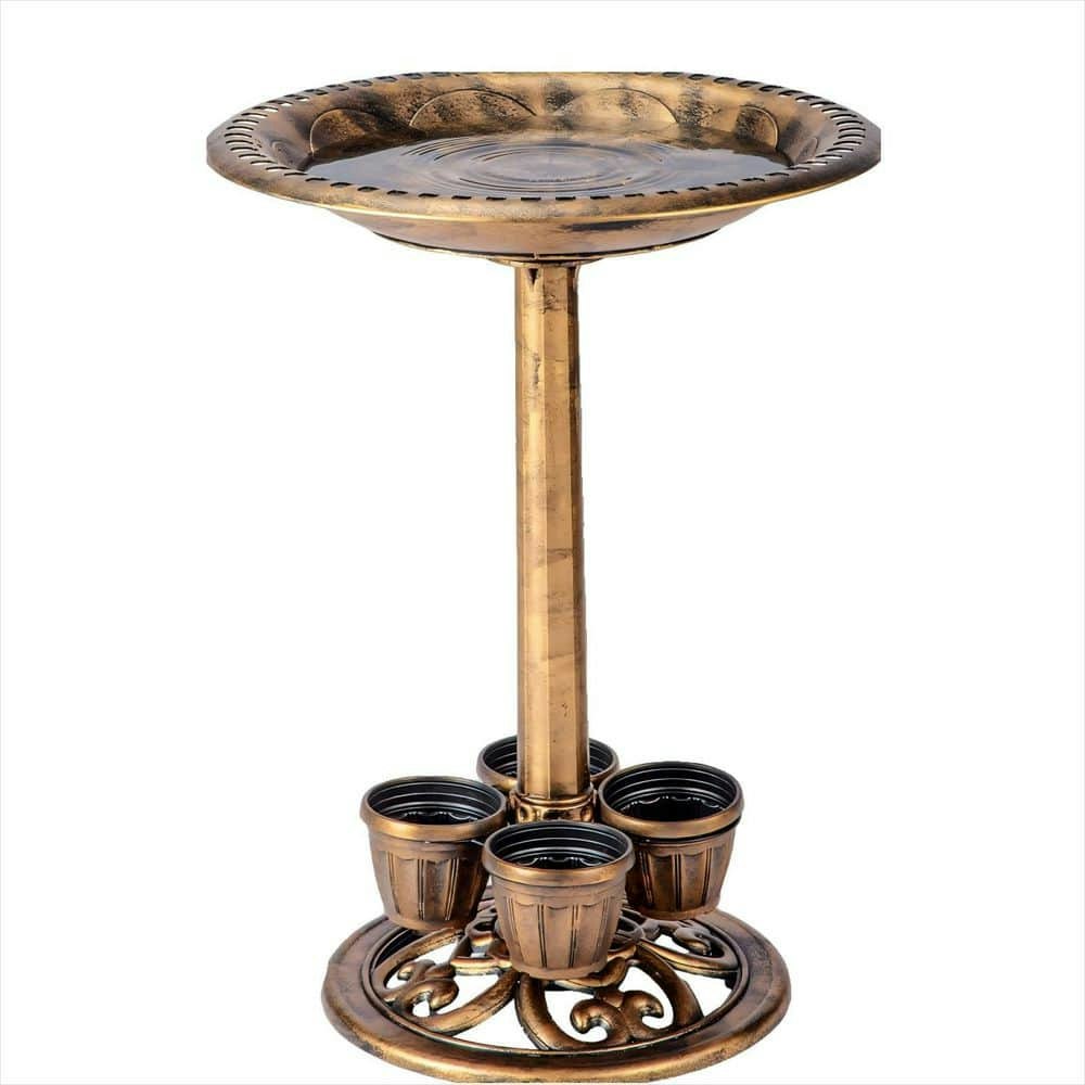 28-Inch Polyresin Vintage Birdbath with 4 Planters: $129.99