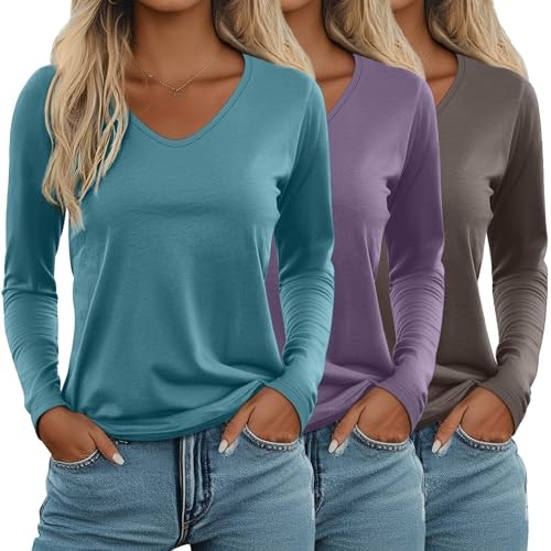 Ficerd Women's Long Sleeve T-Shirt 3-Pack: $33.14