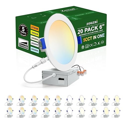 Zouzai 6-Inch 12W LED Recessed Light 20-Pack: $84.99 Zouzai 6-Inch 12W LED Recessed Light 20-Pack: $84.99