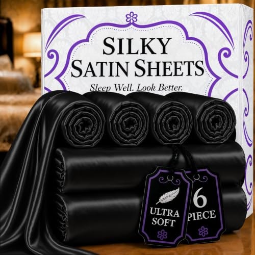 Decolure Queen Size 6-Piece Satin Bed Sheet Set: $28.45 Decolure Queen Size 6-Piece Satin Bed Sheet Set: $28.45