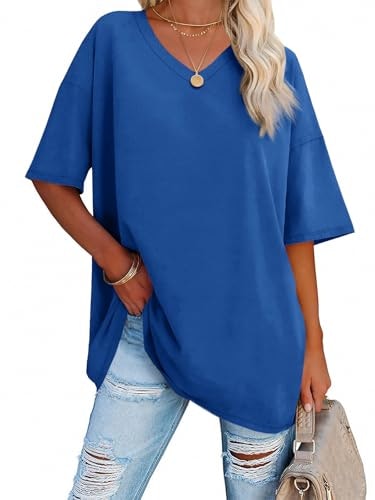 Ebifin Women's V-Neck Oversized T-Shirt: $12.98