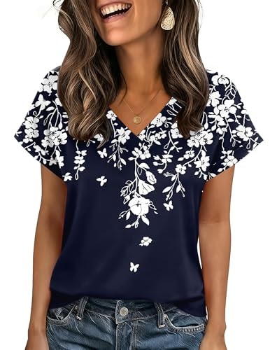 Zeagoo Women's V-Neck Floral Blouse: $11.03 Zeagoo Women's V-Neck Floral Blouse: $11.03