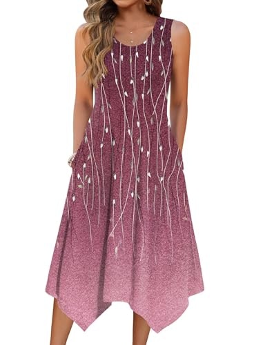 Zeagoo Women's Floral Print Midi A-Line Dress: $25.48