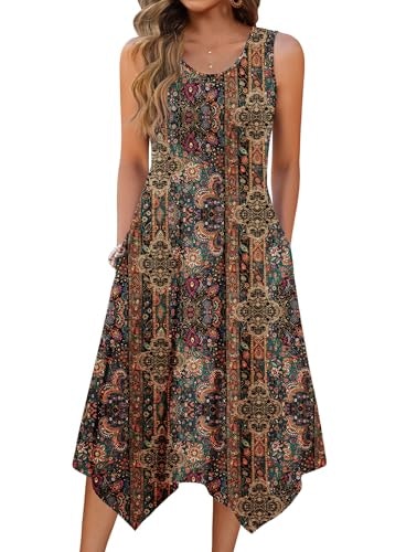 Zeagoo Women's Sleeveless Midi Shift Dress: $24.22