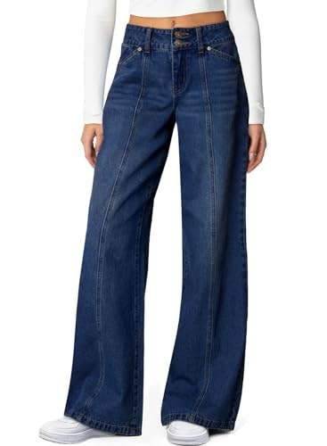 Sidefeel Women's High Waisted Wide Leg Denim Jeans: $25.49