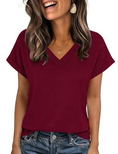 Zeagoo Women's V-Neck Short Sleeve Tunic Tee: $9.36 Zeagoo Women's V-Neck Short Sleeve Tunic Tee: $9.36