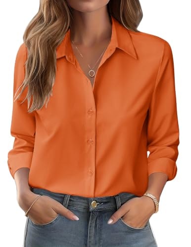 Zeagoo Women's V-Neck Long Sleeve Button-Down Blouse: $17.99 Zeagoo Women's V-Neck Long Sleeve Button-Down Blouse: $17.99