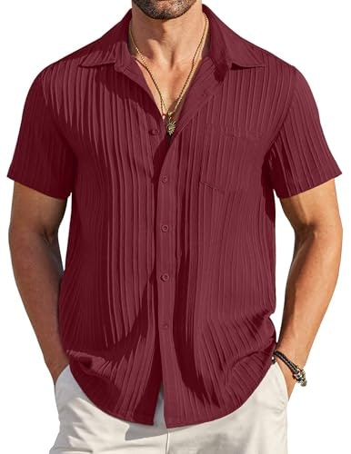 Coofandy Men's Textured Linen Short Sleeve Shirt: $19.98 Coofandy Men's Textured Linen Short Sleeve Shirt: $19.98