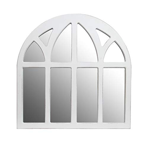 Patton Wall Decor 28-Inch Distressed White Farmhouse Cathedral Wall Mirror: $23.37