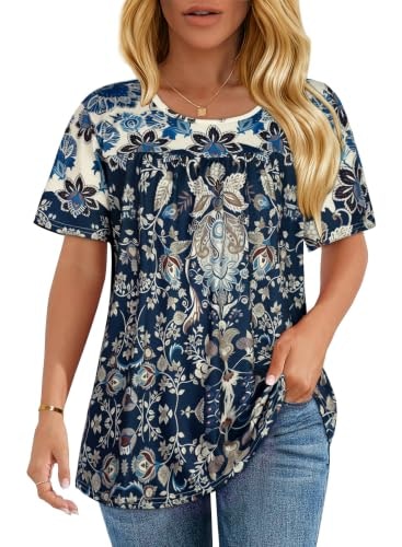 Women's Short Sleeve Pleated Casual Blouse: $9.99 Women's Short Sleeve Pleated Casual Blouse: $9.99