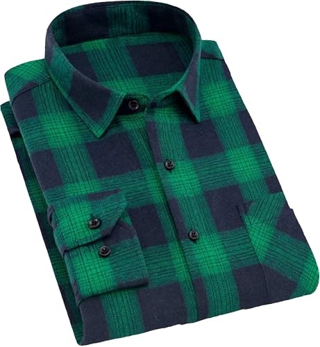 Cromoncent Men's Plaid Flannel Long Sleeve Button Down Shirt: $14.44 Cromoncent Men's Plaid Flannel Long Sleeve Button Down Shirt: $14.44