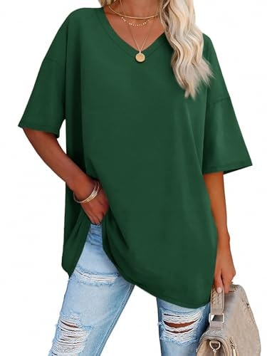 Ebifin Women's Oversized V-Neck T-Shirt: $12.74