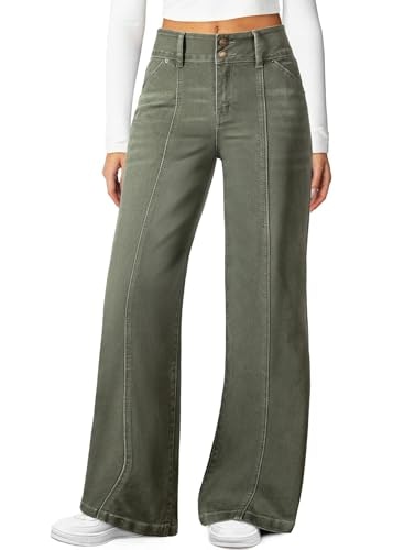 Sidefeel Women's High Waisted Wide Leg Stretchy Denim Pants: $29.99 Sidefeel Women's High Waisted Wide Leg Stretchy Denim Pants: $29.99