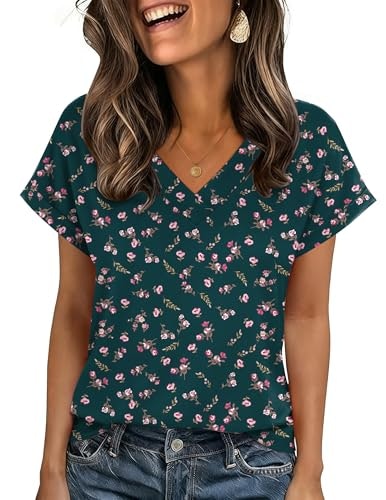 Zeagoo Women's V-Neck Short Sleeve Casual Blouse: $8.99 Zeagoo Women's V-Neck Short Sleeve Casual Blouse: $8.99