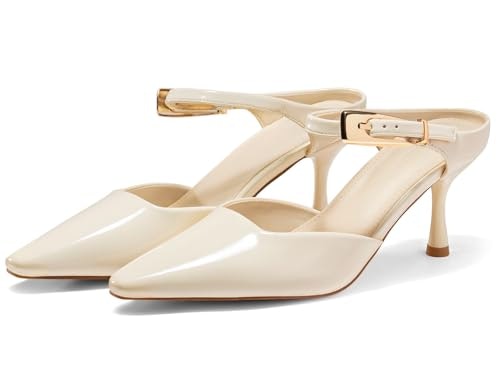 Coutgo Women's Pointy-Square Toe Kitten Heel Mules: $35.69