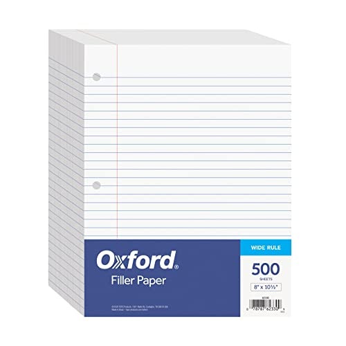 Oxford 8\" x 10-1/2\" Wide Ruled Filler Paper 500-Sheet Pack: $8.46 Oxford 8\" x 10-1/2\" Wide Ruled Filler Paper 500-Sheet Pack: $8.46