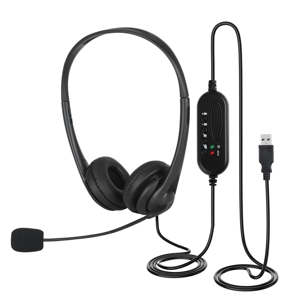 Wired USB Stereo Headset with Noise-Cancelling Microphone: $11.98