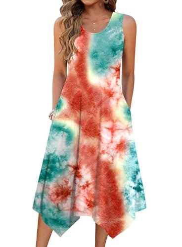 Zeagoo Sleeveless Floral Print Midi Dress: $25.48
