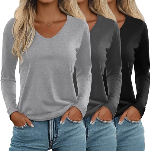 Ficerd Women's Long Sleeve T-Shirt 3-Pack: $33.14