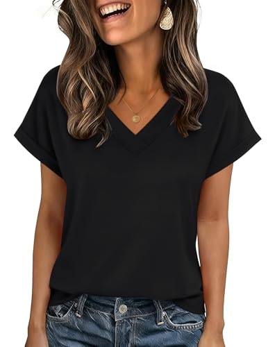 Zeagoo Women's Short Sleeve V-Neck T-Shirt: $8.46