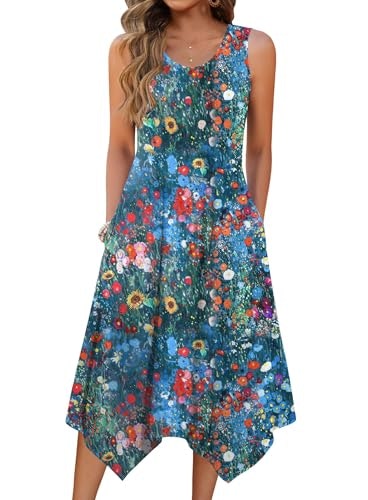 Zeagoo Women's A-Line Sleeveless Midi T-Shirt Dress: $18.99 Zeagoo Women's A-Line Sleeveless Midi T-Shirt Dress: $18.99
