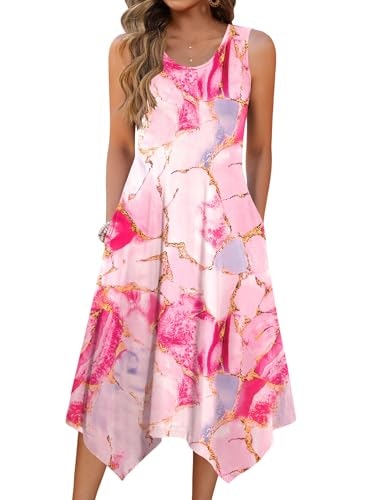 Zeagoo Sleeveless Floral Swing Midi Dress: $17.09