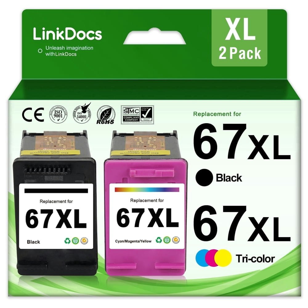 67XL Black and Tri-Color Ink Cartridge 2-Pack: $26.96 67XL Black and Tri-Color Ink Cartridge 2-Pack: $26.96
