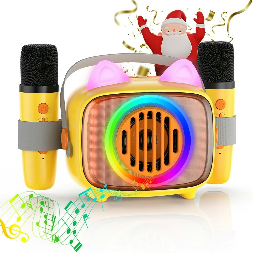 Bigasuo Mini Karaoke Machine with 2 Wireless Microphones: $17.99