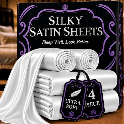 Decolure 4-Piece Twin Satin Bed Sheet Set: $23.76