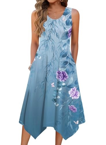 Zeagoo Women's Tropical Boho Print Sleeveless Sundress: $25.48