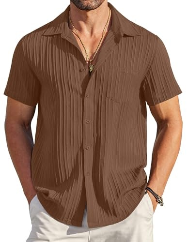 Coofandy Men's Textured Linen Short Sleeve Button Down Shirt: $19.98 Coofandy Men's Textured Linen Short Sleeve Button Down Shirt: $19.98