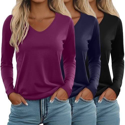 Ficerd Women's Long Sleeve T-Shirt 3-Pack: $33.14 Ficerd Women's Long Sleeve T-Shirt 3-Pack: $33.14