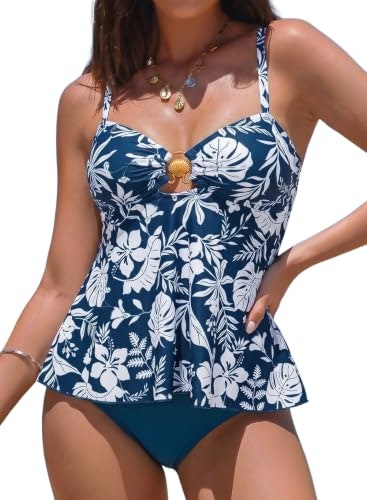 Aleumdr Women's Two-Piece Tummy Control Tankini Bathing Suit: $31.44