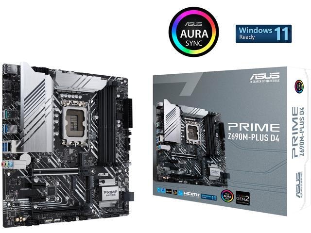 Asus Prime Z690M-Plus D4 Micro-ATX Motherboard: $228.12 Asus Prime Z690M-Plus D4 Micro-ATX Motherboard: $228.12