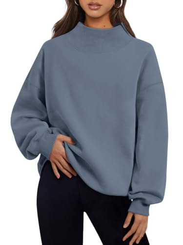 Trendy Queen Women's Mock Neck Oversized Pullover Sweatshirt: $29.99 Trendy Queen Women's Mock Neck Oversized Pullover Sweatshirt: $29.99