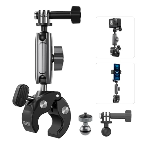 Telesin Super Clamp Camera Mount with 360-Degree Dual Ball Head: $20.65
