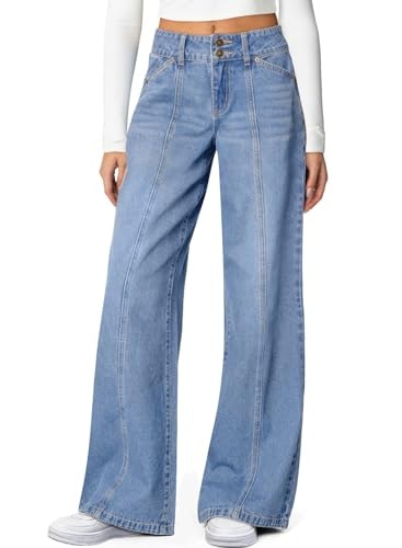 Sidefeel Women's High-Waisted Wide-Leg Stretchy Jeans: $28.49 Sidefeel Women's High-Waisted Wide-Leg Stretchy Jeans: $28.49