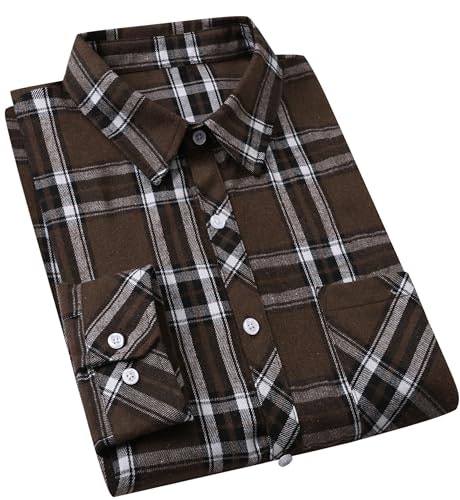 Cromoncent Men's Plaid Flannel Long Sleeve Button Down Shirt: $21.23 Cromoncent Men's Plaid Flannel Long Sleeve Button Down Shirt: $21.23