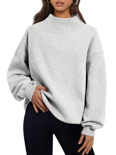Trendy Queen Women's Mock Neck Oversized Pullover Sweatshirt: $23.99 Trendy Queen Women's Mock Neck Oversized Pullover Sweatshirt: $23.99