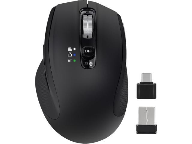 Wireless Ergonomic Rechargeable 3-Device Bluetooth Mouse: $43.76