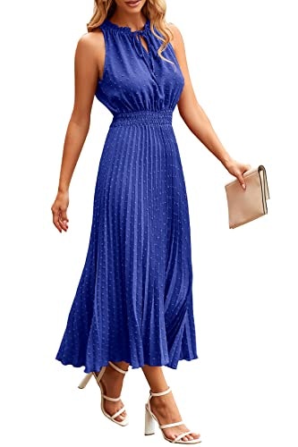 Prettygarden Women's V-Neck Swiss Dot Midi Summer Dress: $25.98