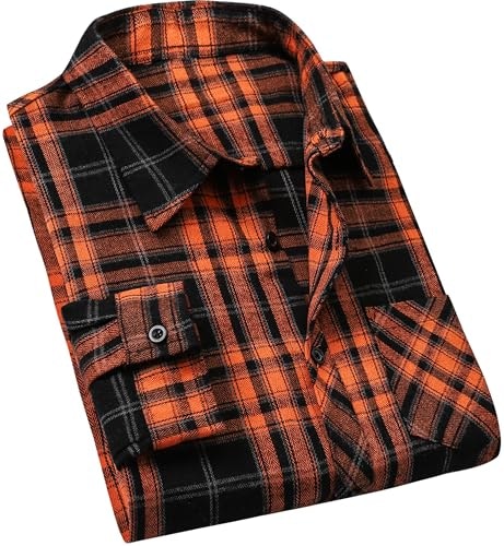 Cromoncent Men's Plaid Flannel Long Sleeve Button Down Shirt: $19.90 Cromoncent Men's Plaid Flannel Long Sleeve Button Down Shirt: $19.90