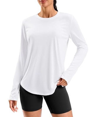 Women's Lightweight Long Sleeve Athletic Workout Shirt for $8 + free shipping w/ Prime