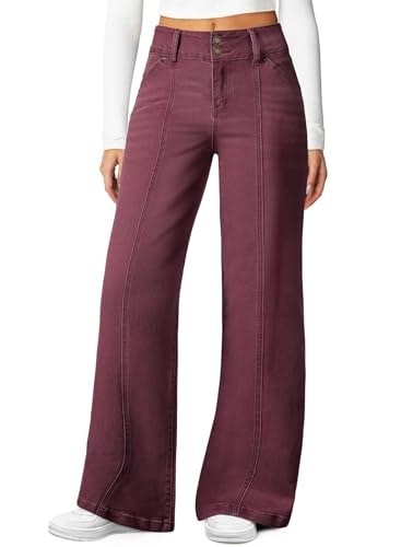 Sidefeel Women's High Waisted Stretchy Wide Leg Jeans: $29.59 Sidefeel Women's High Waisted Stretchy Wide Leg Jeans: $29.59