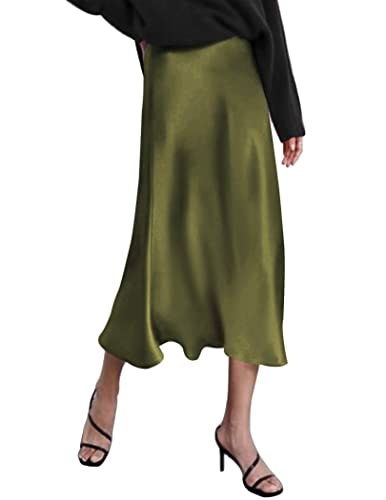 Zeagoo Women's High-Waist Satin Skirt: $29.74 Zeagoo Women's High-Waist Satin Skirt: $29.74