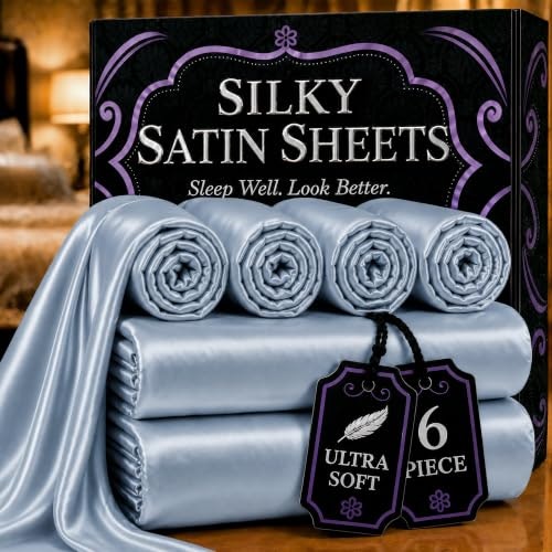 Decolure 6-Piece Queen Satin Bed Sheet Set: $27.16