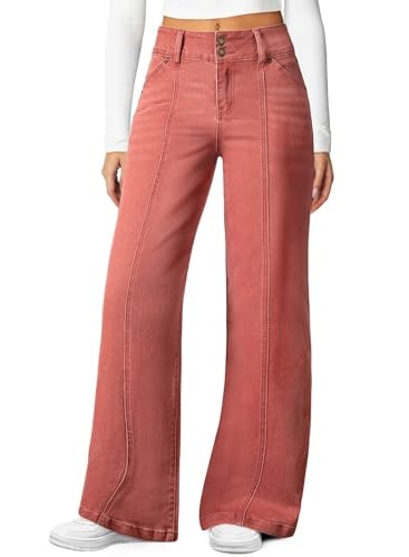 Sidefeel Women's High Waisted Wide Leg Jeans: $28.49